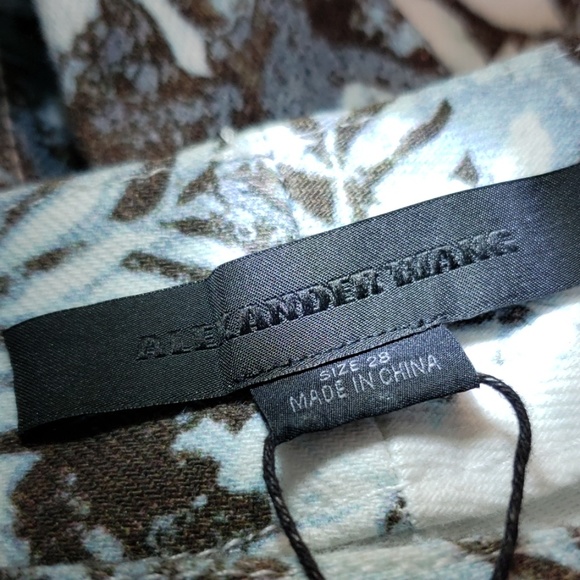 Alexander Wang New JEANS Leaf Print Black Blue Multi Women's 28 NWT 🎉HP - Picture 9 of 9